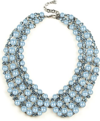 Buy Blue Pearls Agate Twisted Layered Necklace by joules by radhika Online  at Aza Fashions.