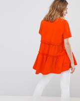 Thumbnail for your product : ASOS Petite T-Shirt With Tiered Smock Hem