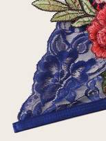 Thumbnail for your product : Shein Plus Applique Floral Lace Bralette