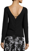 Thumbnail for your product : Fuzzi Long-Sleeve Lace-Up Sweater, Nero