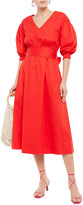 Thumbnail for your product : Kate Spade Gathered Cotton-poplin Midi Dress