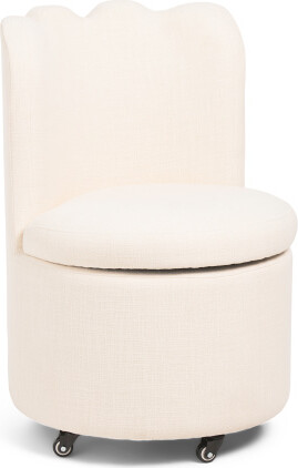 TJMAXX 20X32 Vanity Chair With Storage And Casters, Polyester