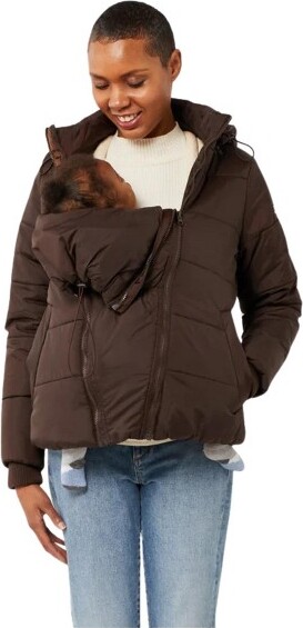 Modern Eternity ModernEternityLeia3in1MaternityPufferJacketQuiltedHybridDarkChocolateL