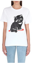 Thumbnail for your product : Ashley Williams Cat cotton-jersey t-shirt