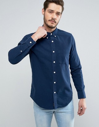 Abercrombie & Fitch Classic Regular Fit Oxford Shirt In Navy