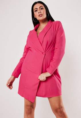 Missguided Plus Size Pink Asymmetric Blazer Dress