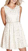 Thumbnail for your product : Yumi Foil Printed Lace-Up Dress