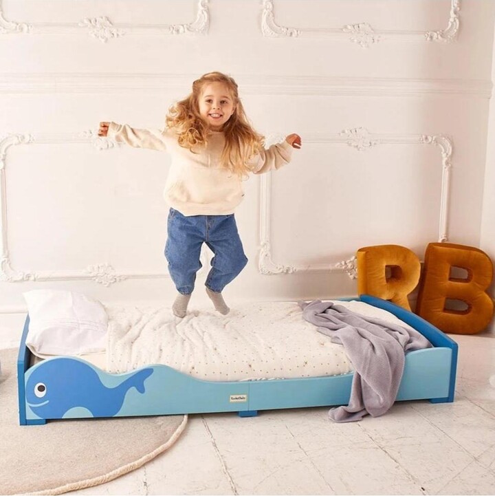 Rocketbaby Kids' Montessori Low Bed Blue Whale ShopStyle Cribs