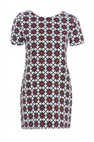 Thumbnail for your product : AX Paris Red Monochrome Daisy Printed Smock Dress