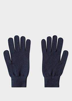 Men's Navy Lambswool Gloves