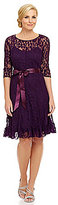 Thumbnail for your product : Jessica Howard Pintucked Lace Dress