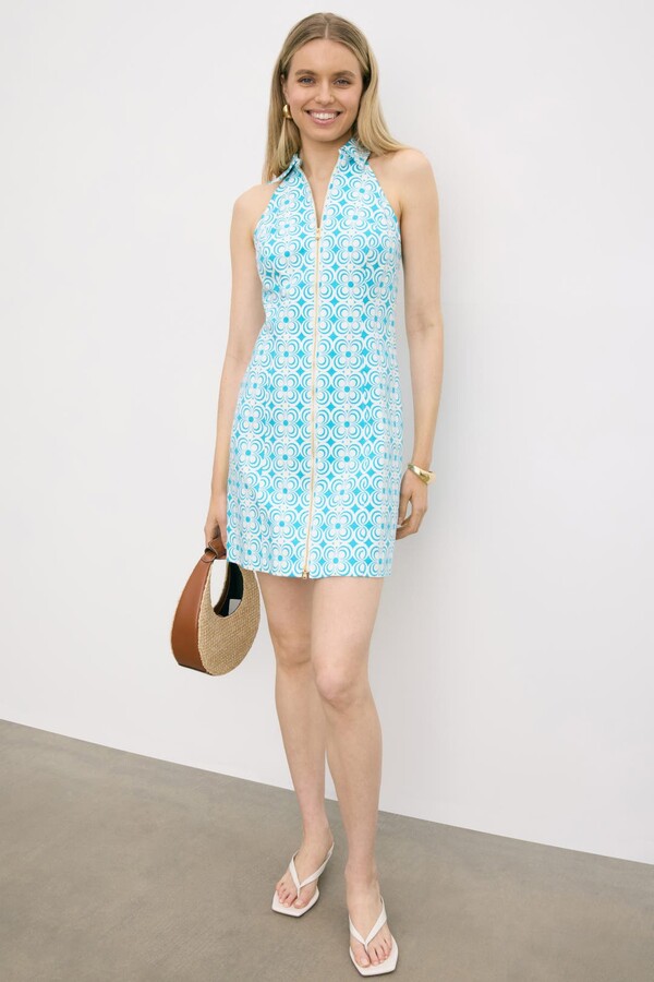 Rosalina Dress Blue-white-print