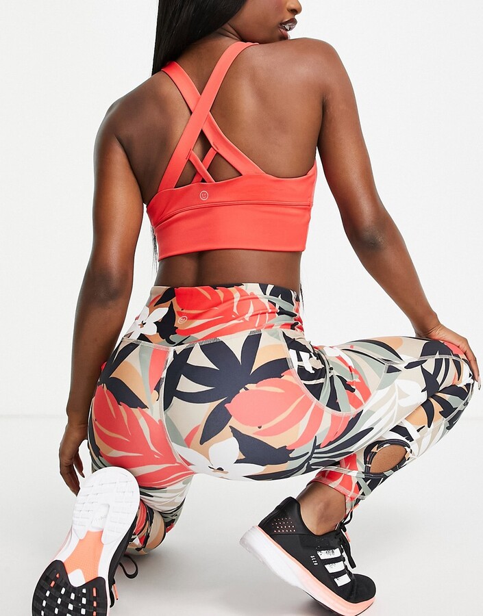 Gilly Hicks Go co-ord square neck sports bra in red - ShopStyle