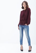 Thumbnail for your product : Forever 21 Contemporary Sheer Embroidered Peplum Top