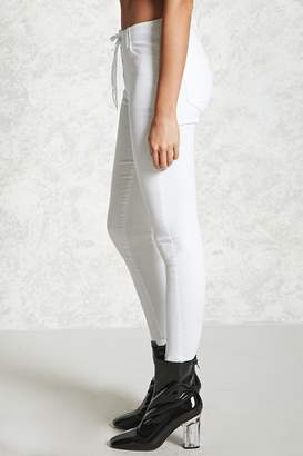 Forever 21 Lace-Up Twill Skinny Pants