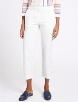 Thumbnail for your product : Marks and Spencer Cotton Rich Cropped Slim Leg Trousers
