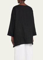 Thumbnail for your product : eskandar Wide A-Line Scoop-Neck Tunic with Side Slit (Long Length)