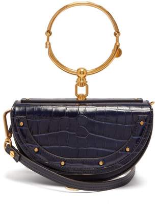 Chloé Nile Leather Minaudiere Clutch Bag - Womens - Navy