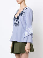 Thumbnail for your product : Tanya Taylor embroidered floral neck tunic