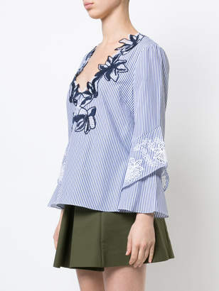 Tanya Taylor embroidered floral neck tunic