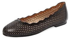 French Sole Teacup Laser-Cut Leather Flat