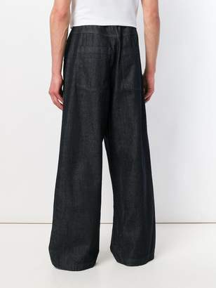 Sunnei contrast-patch wide-leg jeans