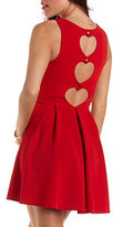 Thumbnail for your product : Charlotte Russe Heart Cut-Out Skater Dress