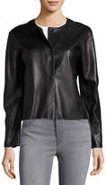 Thumbnail for your product : J Brand Cecilia Snap-Front Leather Jacket, Black