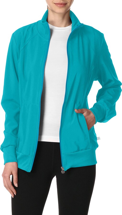 teal blue jacket