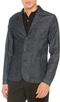 Thumbnail for your product : Tomas Maier Denim 3-Button Blazer, Navy