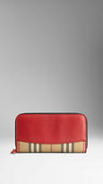 Thumbnail for your product : Burberry Horseferry Check and Leather Ziparound Wallet