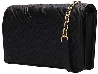 Tory Burch Black Quilted Leather Fleming Wallet
