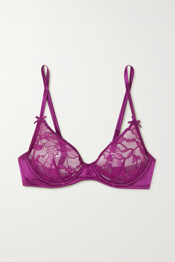 Purple Lace Bra | Shop the world's largest collection of fashion | ShopStyle