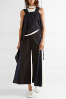 Thumbnail for your product : Peter Pilotto Cropped Striped Cady Wide-leg Pants - Black