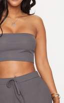 Thumbnail for your product : PrettyLittleThing Shape Charcoal Ribbed Bandeau Crop Top