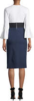 Thumbnail for your product : Diane von Furstenberg Lauren Colorblock Bell-Sleeve Midi Dress