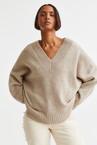 Winter 2023 VNeck Wool Sweater HM(Stone)