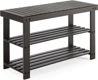 Three-tier Bamboo Shoe Rack Bench, Compact Storage Organizer For Entryways, Bedrooms, Living Rooms, And Balconies, Made Of Wood