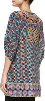 Thumbnail for your product : Tolani Camryn Silk Printed Long Tunic, Orange, Women's