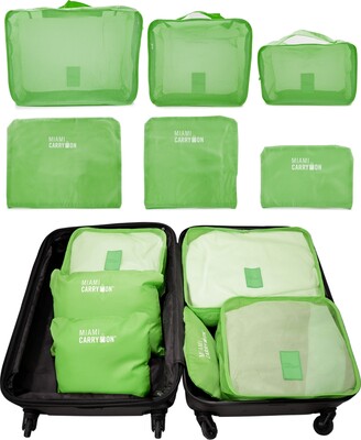 Miami CarryOn Set of 6 Neon Packing Cubes, Traveler's Luggage Organizer
