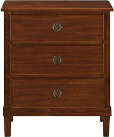 Darby Home Co Chamberlin Brown 3-Drawer Nightstand (Only Nightstand)