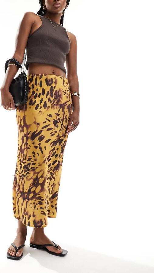 River Island Satin Cheetah Print Mini Skirt Asos Design Leopard
