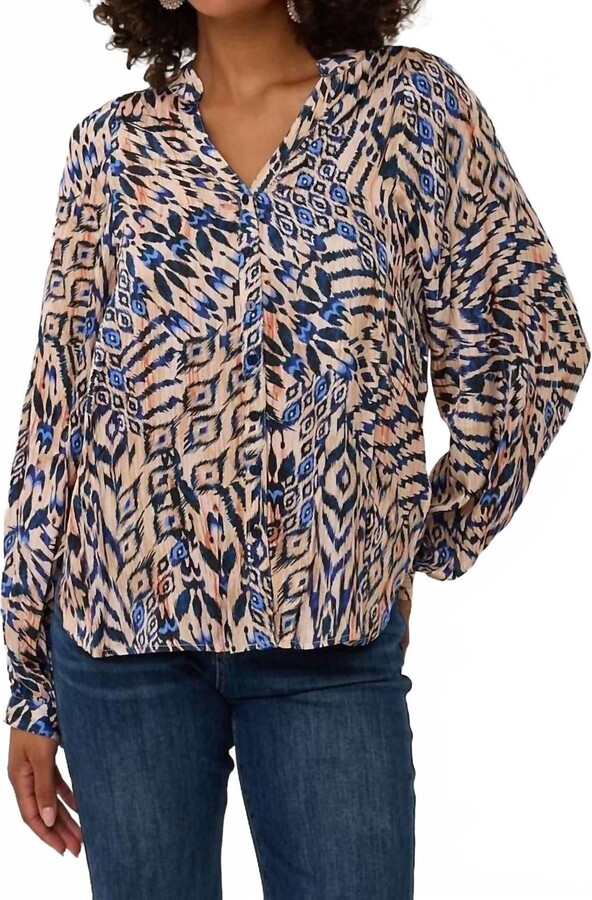 ESQUALO Print Flow Blouse In Pink