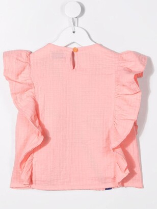 Bobo Choses Triangular ruffled organic cotton blouse