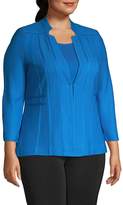 Thumbnail for your product : Misook, Plus Size Notch-Collar Textured Knit Blazer