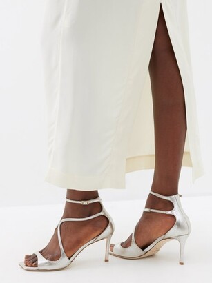 Jimmy Choo Azia 75 Metallic-leather Sandals - ShopStyle Jimmy Choo Azia 75 Metallic-leather Sandals - ShopStyle