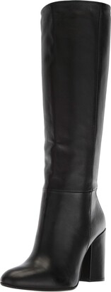 tall black boots with chunky heel