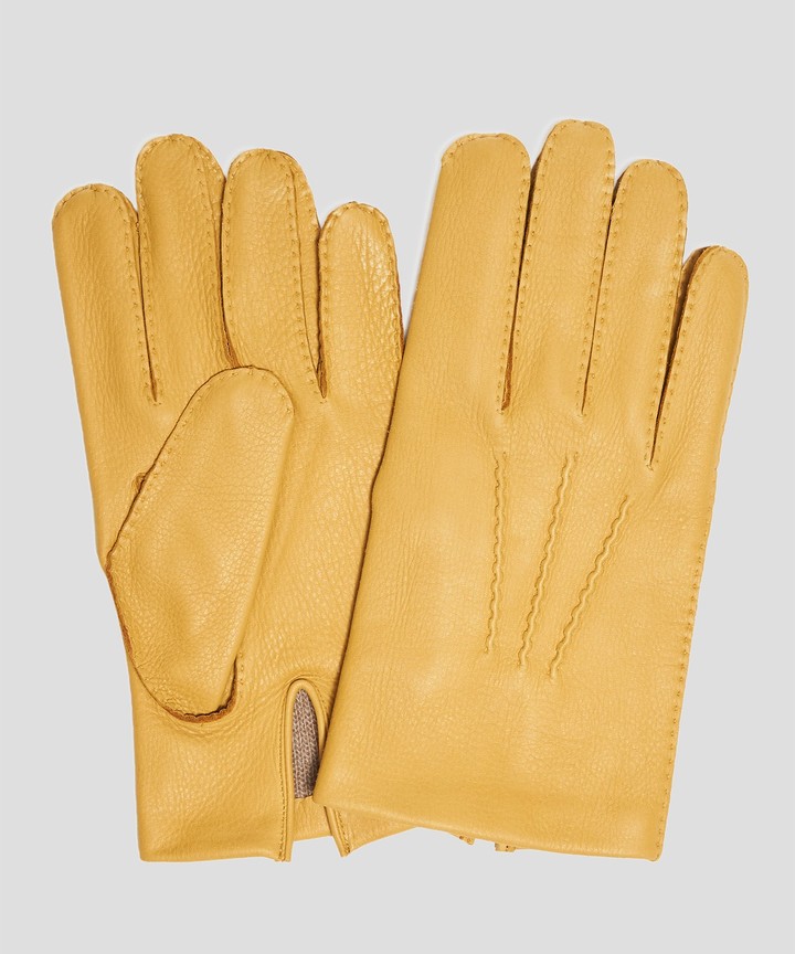 Dents Gloves Dents Cambridge Cashmere Lined Deerskin Gloves in Cork