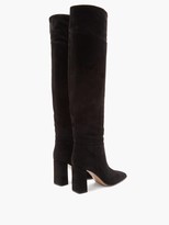 Thumbnail for your product : Gianvito Rossi 85 Square-toe Knee-high Suede Boots - Black