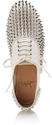 Christian Louboutin Women's Freddy Spikes Donna Leather Oxfords - Latte, Silver